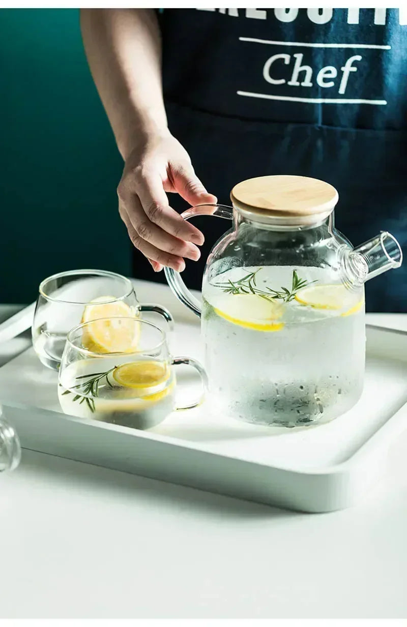 Borosilikat Teekanne Transparent Hitzebeständig - 1,8L Glas