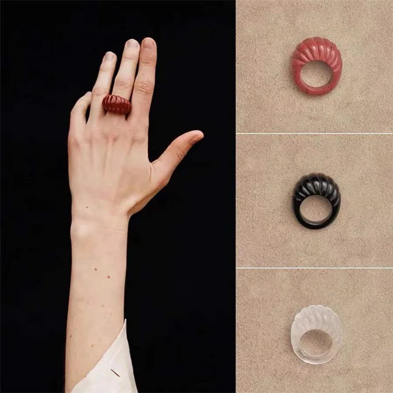 Inele Groase Geometrice HangZhi - Rășină, Mărime Mare