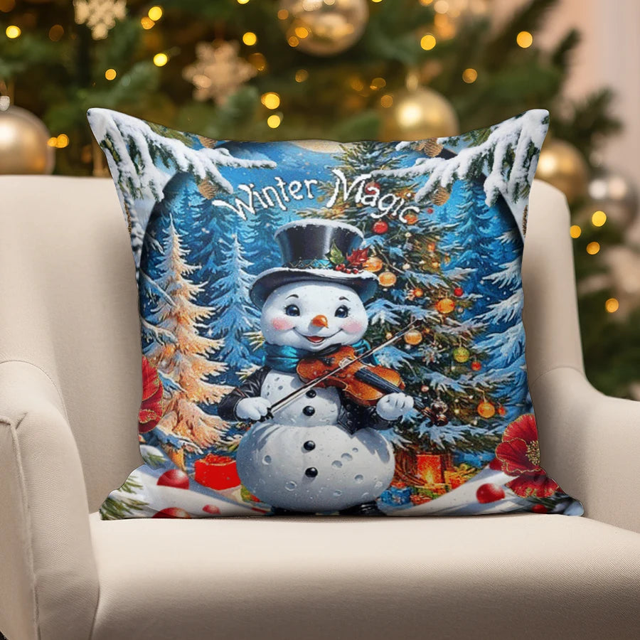Home Decor Christmas-themed Cute Pillow Covers Suitable For Sofa Bedroom Car Pillow Cover Cushion Rectangular Back Cushion