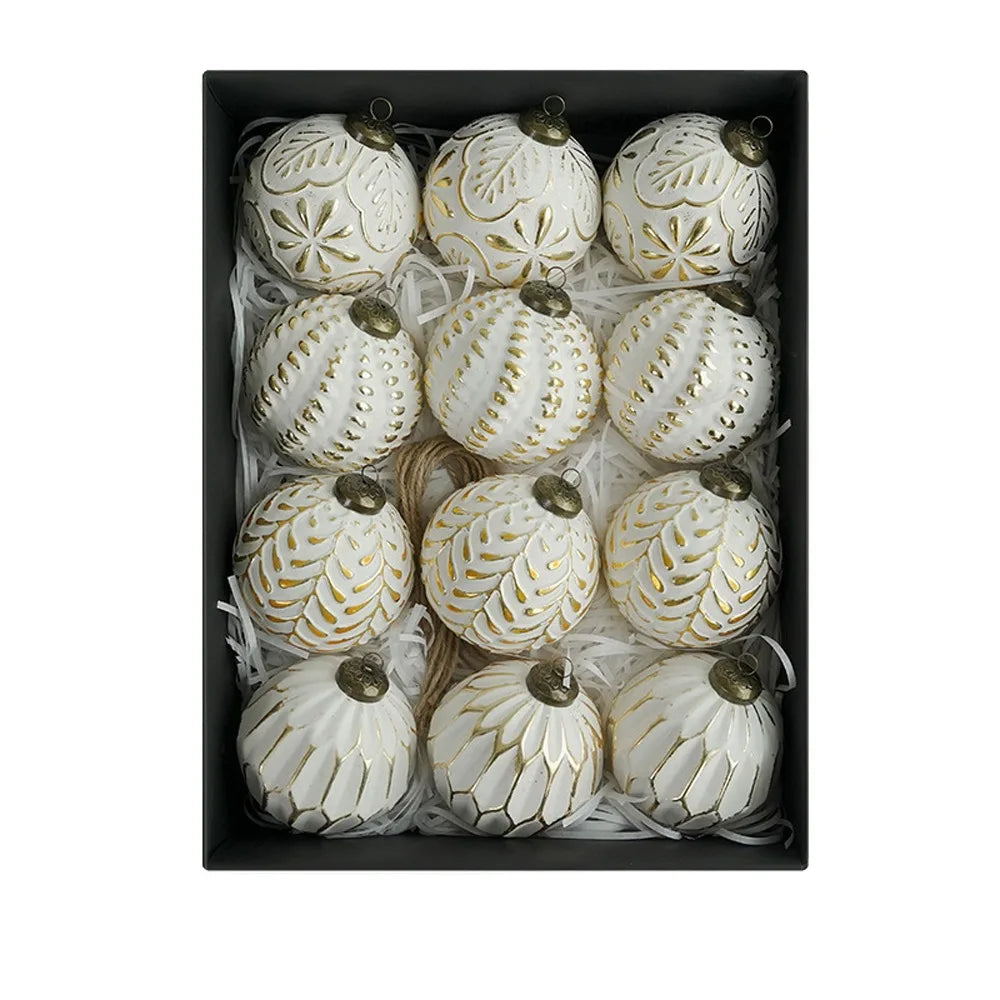 KugelKunst Retro 8cm Bruchfest - 12 Stück Ø8 cm Wiederverwendbar