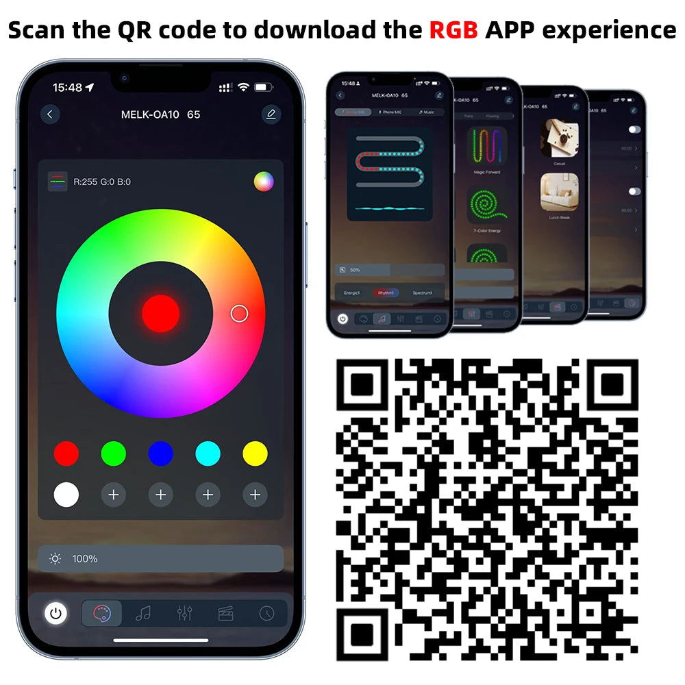 RGB String Lights App Fernsteuerung - IP67, USB, Lumen 249-2000