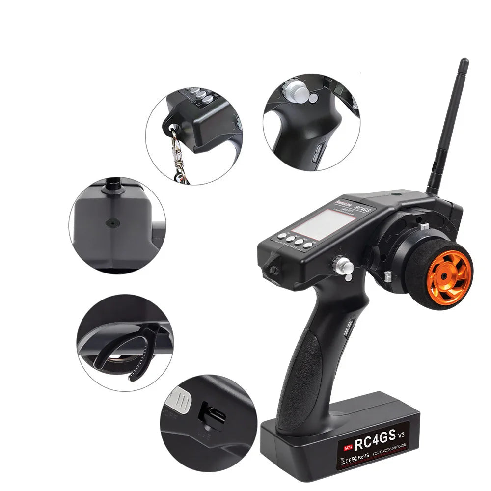 RadioLink RC4GS V3 5CH Transmitter 2.4G Remote Controller + R6FG Gyro 6CH Receiver Radio System for RC Car Boat Model Toy Robot