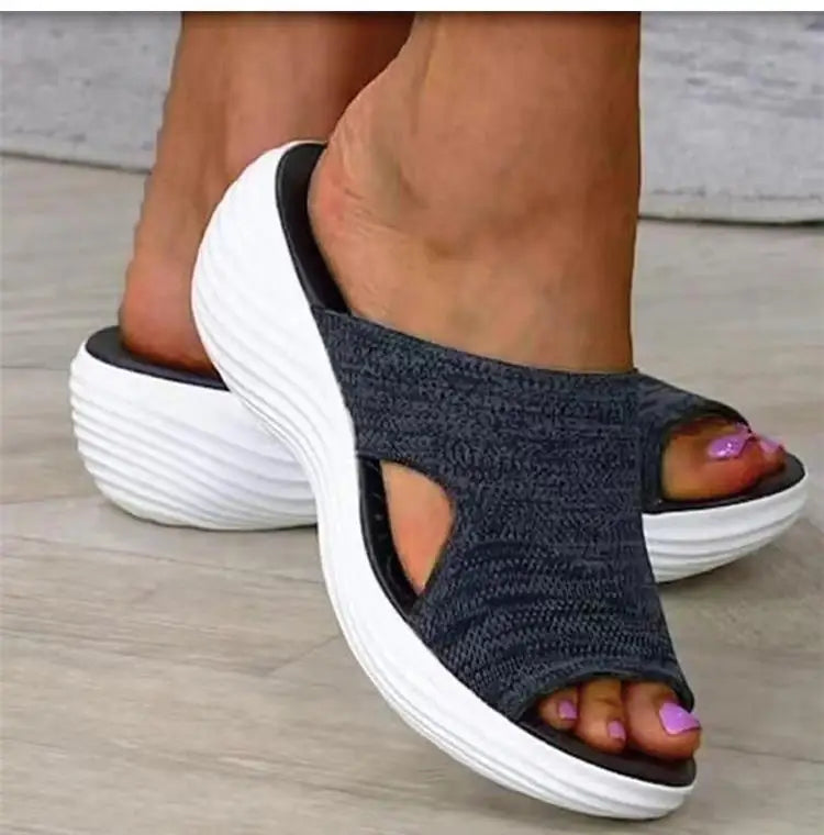 Woman Sandals Shoes Summer Elegant Women's Sandals Slides Sandals Ladies Wedge Shoes Woman Breathable Female Footwear Slipper
