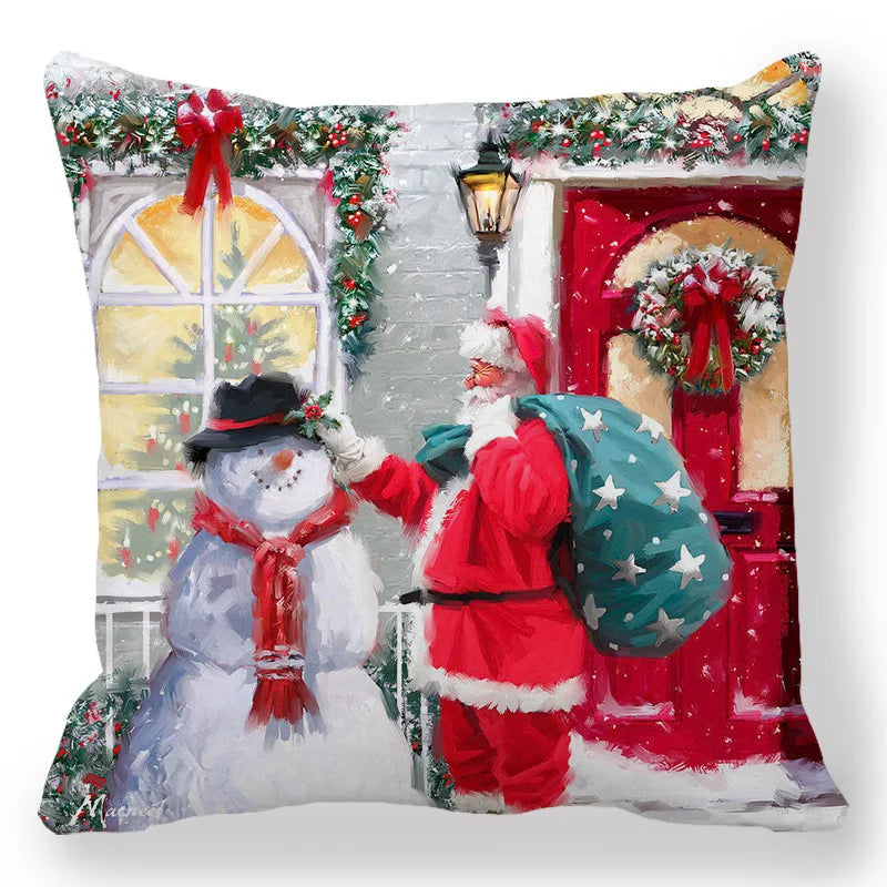 2025 New Year Christmas pillow case 30*50cm,40*40cm,45x45cm, cushion cover home Christmas decoration pillow case