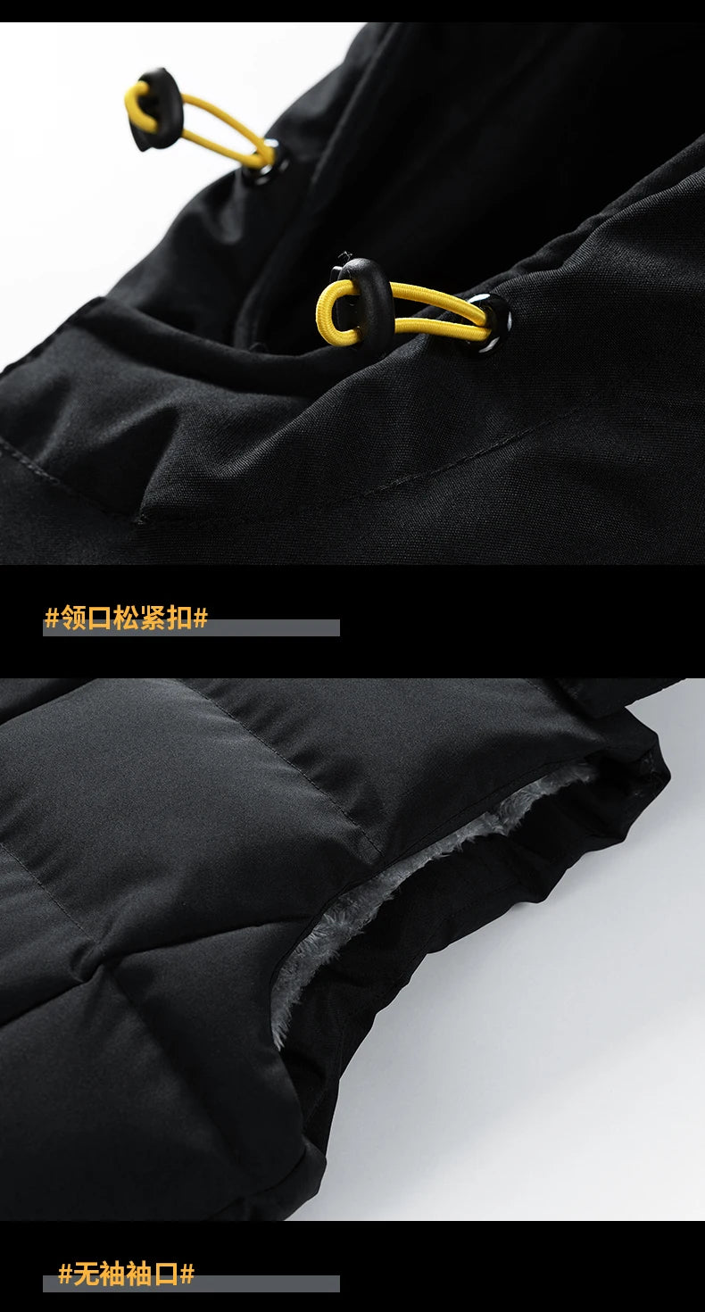 MAINKULCN Gepolsterte Kapuzenweste - Reißverschluss, Fleece-Fütterung, Größe 9XL 10XL