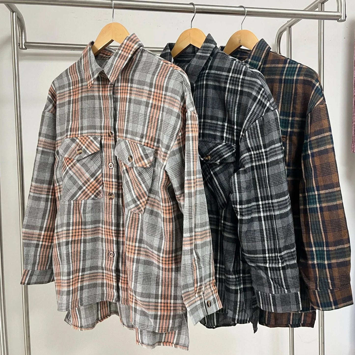 Allegra Bluse Kariert Langarm - Flanell, S-XL, lässig