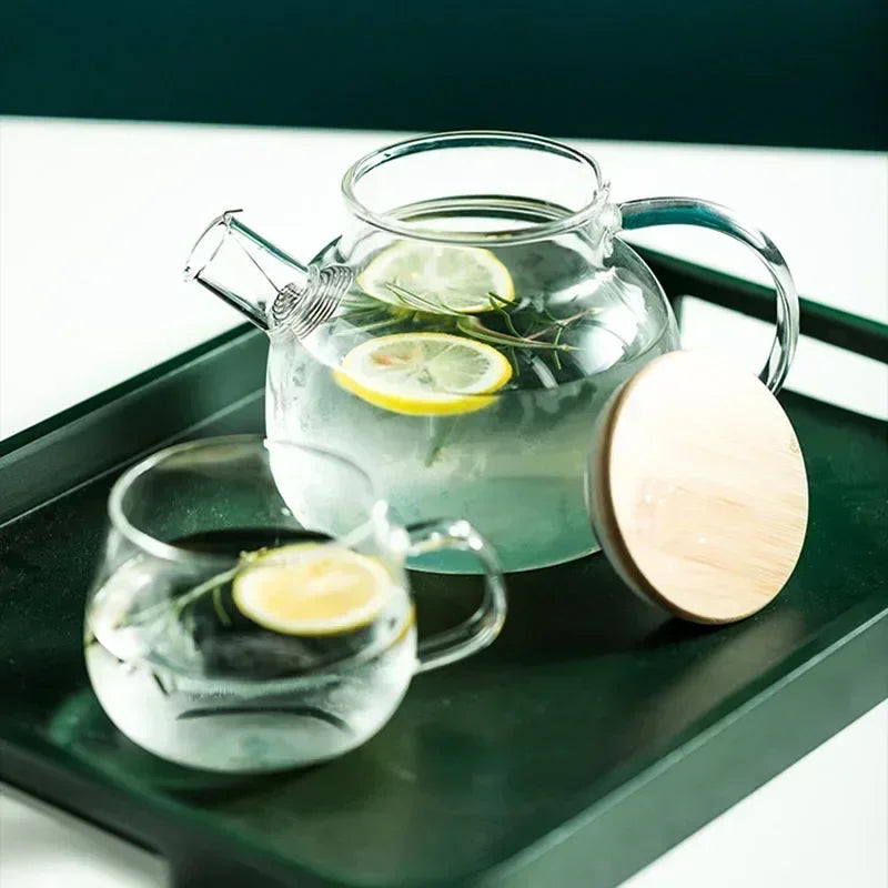 Borosilikat Teekanne Transparent Hitzebeständig - 1,8L Glas