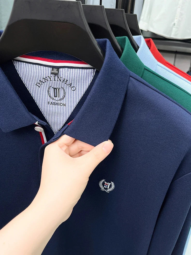 Tricou cu mânecă lungă și brodat Eleganza Polo - Mărimea M, amestec de bumbac