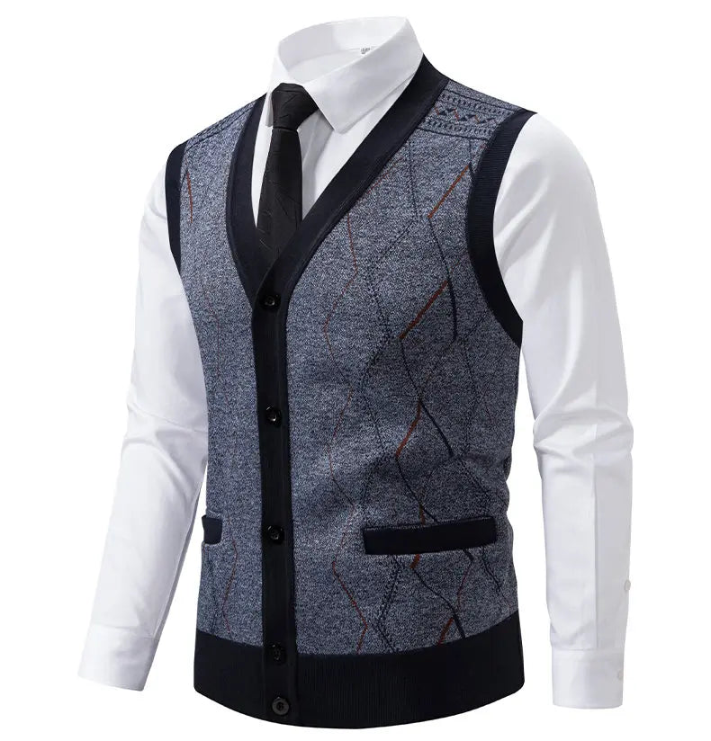 CN Strick Weste Slim Fit - Größe M Polyester Knopfverschluss