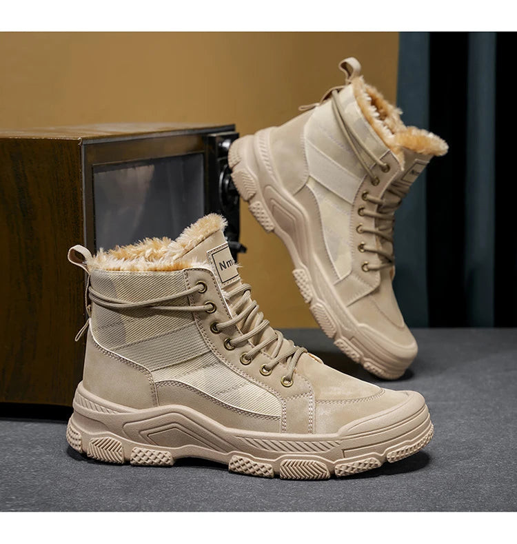 Ghete de iarnă călduroase cu căptușeală din velur Choice B2-M2299 - Mărimea EU 39-44, Toc 1-3 cm, Antiderapante