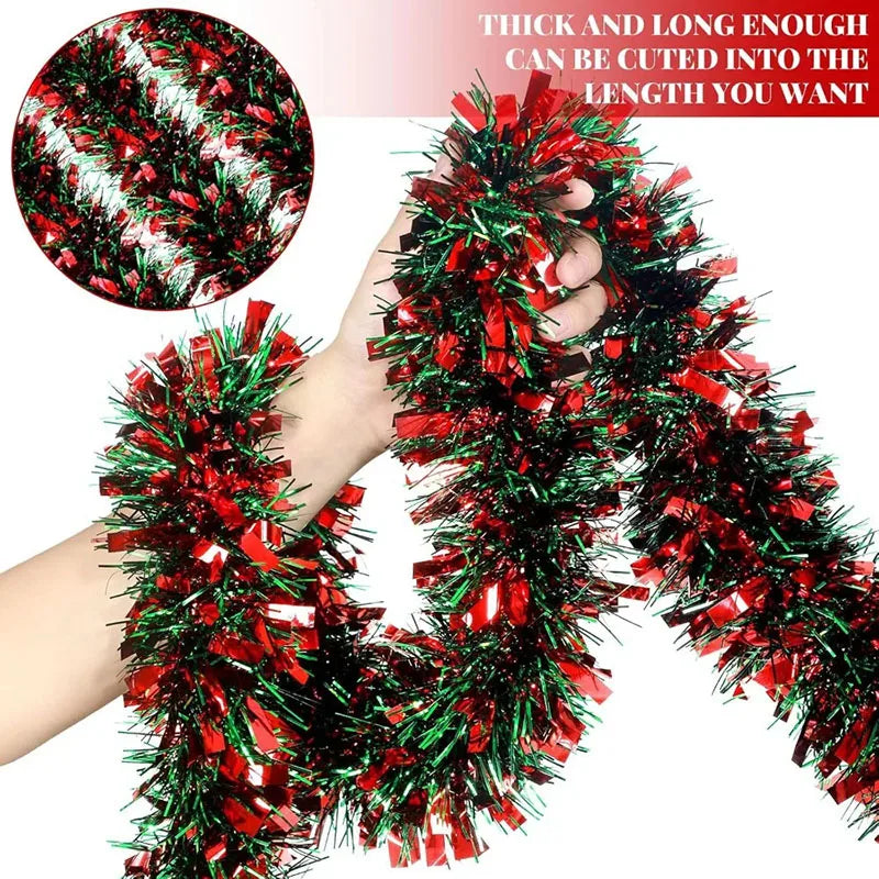 1/3/5Pcs 2M Weihnachten Streifen Band Rot Grün Lametta Girlande Weihnachten Baum Hängende Ornamente Hause dekoration Neue Jahr Party Liefert