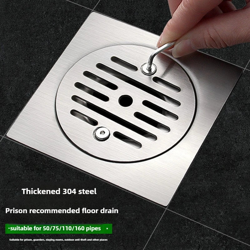 Gefängnis-Bodenablauf Edelstahl Abweisend - Ø10cm,110R