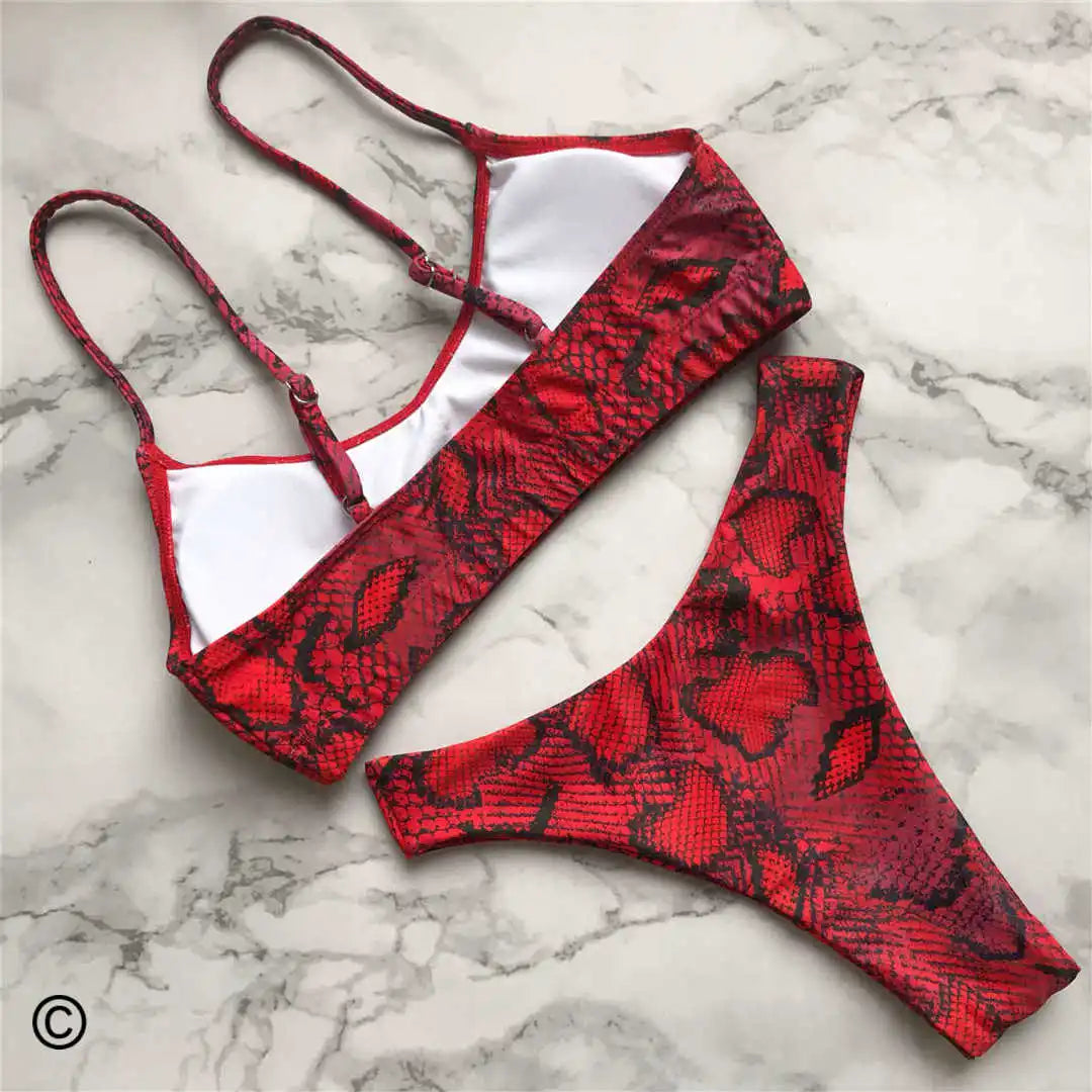 14 Farben S-XL Elegant Leopard Bikini: Varleinsar Wire-Free Low Waist Brasilianischer - Zweiteilig Beach Style Polsterung Leopard-Muster