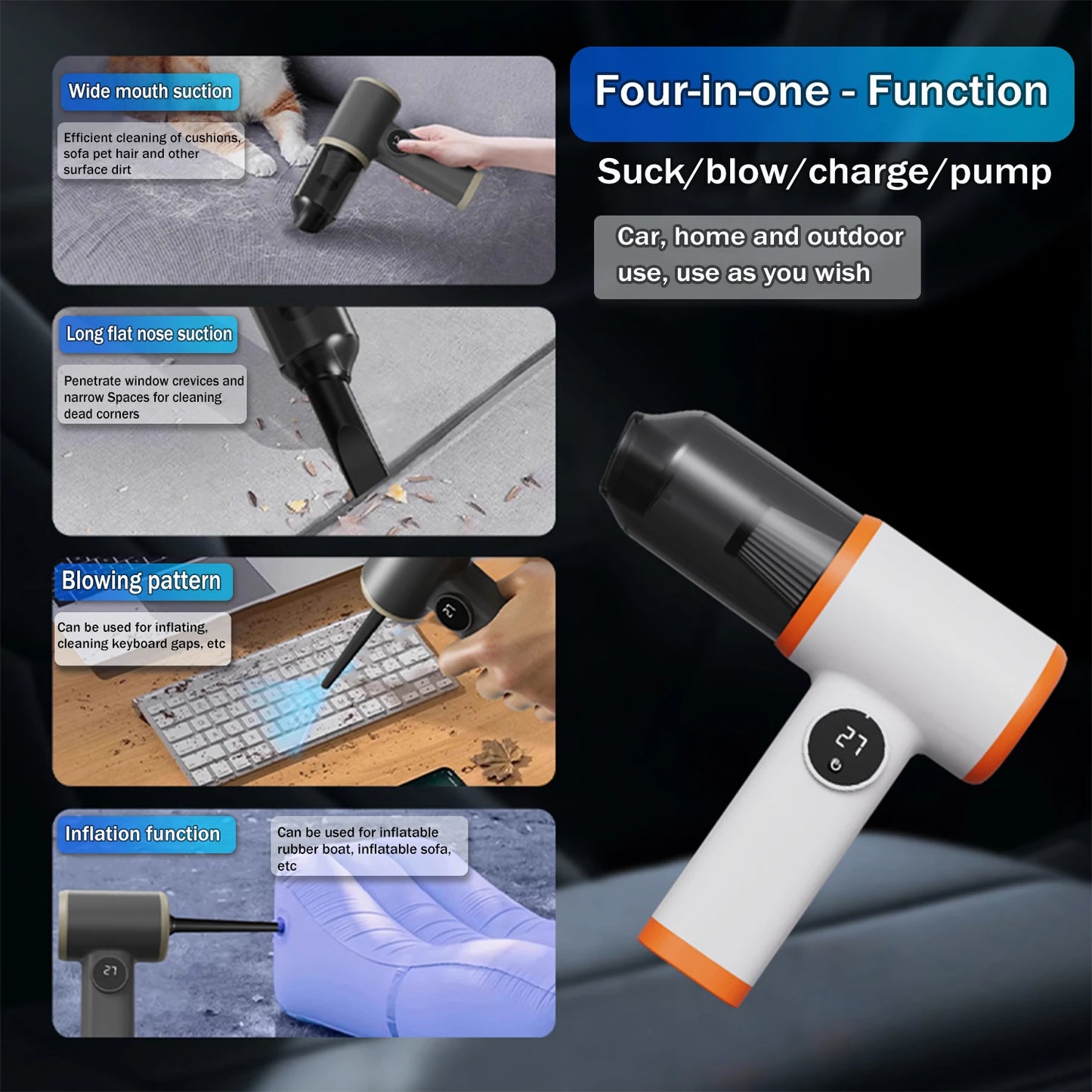 Other KB809 4in1 USB Staubsauger - Bürstenlos 547g 21.5cm