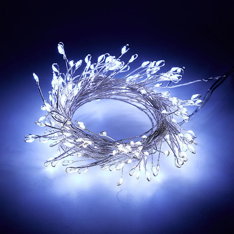 IEEYEEY Sznur świetlny z fajerwerkami, zasilany przez USB, długość 3/6/9 m, strumień świetlny 60-249 lm