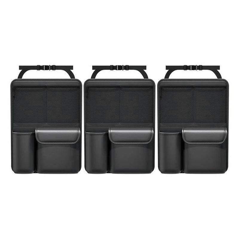 Car Trunk Leather Storage Bag Set Foldable Car Seat Back Tools Organizer Multifunctional UV Storage Suv Seat Organizer Parts