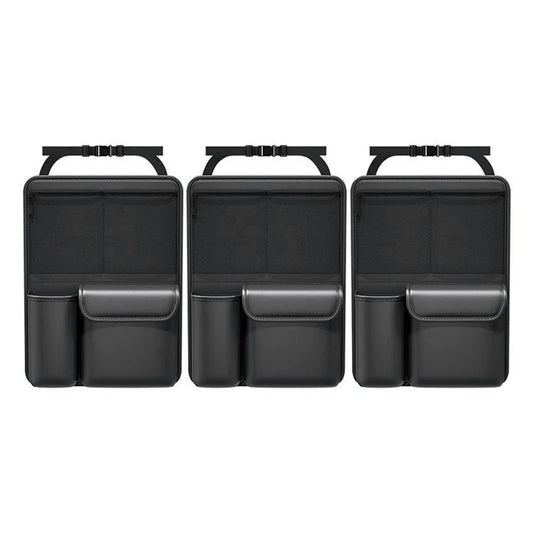 Car Trunk Leather Storage Bag Set Foldable Car Seat Back Tools Organizer Multifunctional UV Storage Suv Seat Organizer Parts