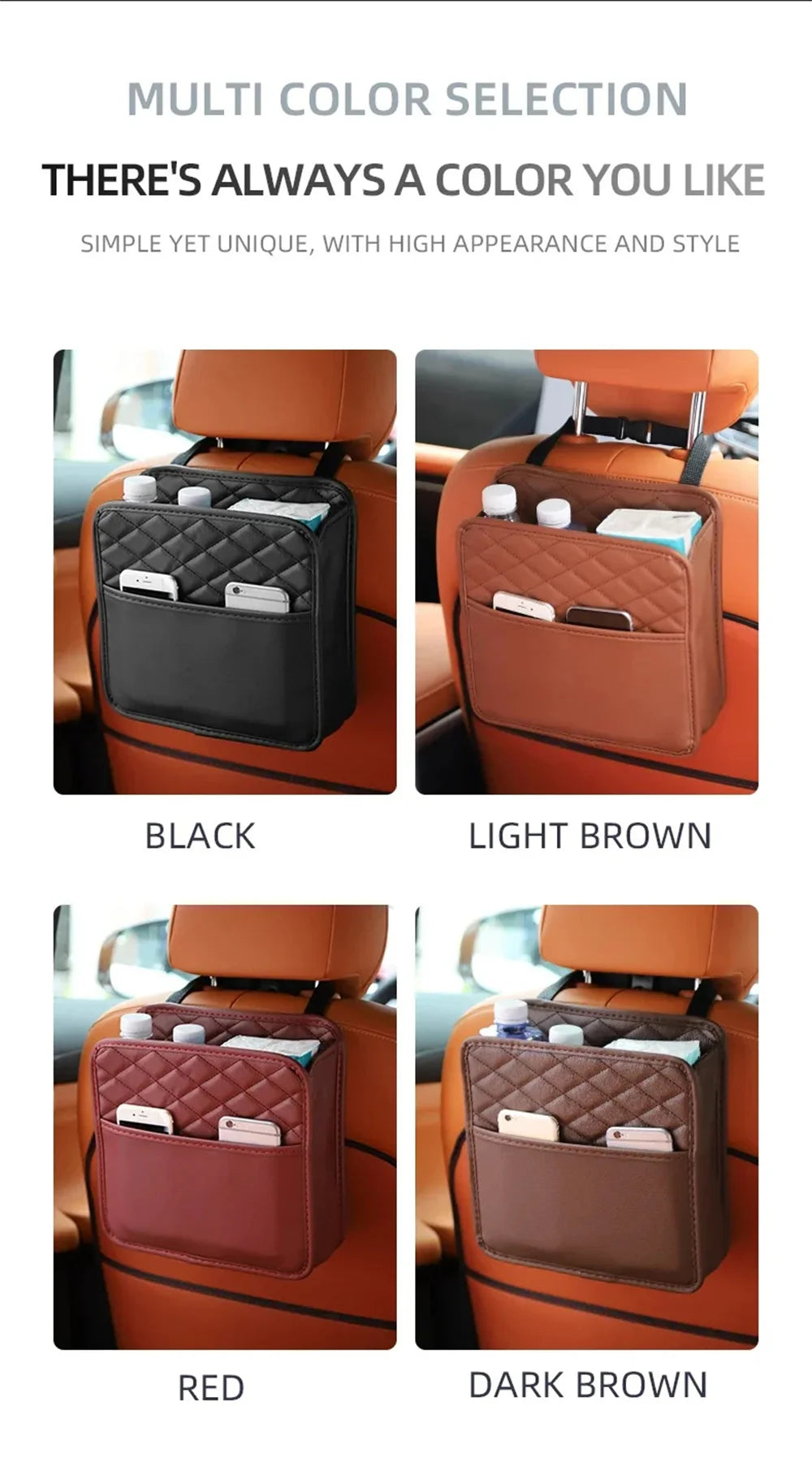 Multifunktional Auto Sitz Aufbewahrung Tasche 2025 - Leder Aufbewahrung Tasche Müll Tasche - Geeignet Meiste Auto Modelle