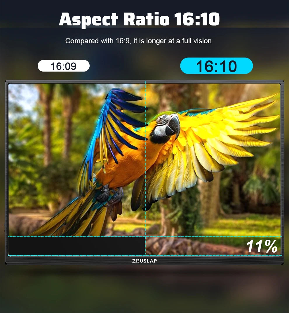 ZEUSLAP 16" 2,5K 144Hz tragbar Monitor - 2560x1600 16:10