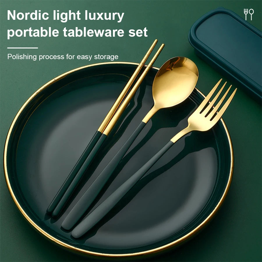 Noma Nova Tragbar Besteckset - 3 Teilig Edelstahl 20 cm