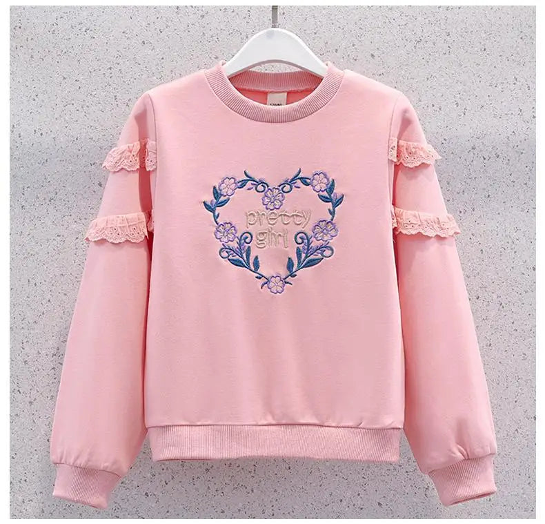 Kinder Set Mädchen Pullover - Langarm Rundhals Größe 4-6J