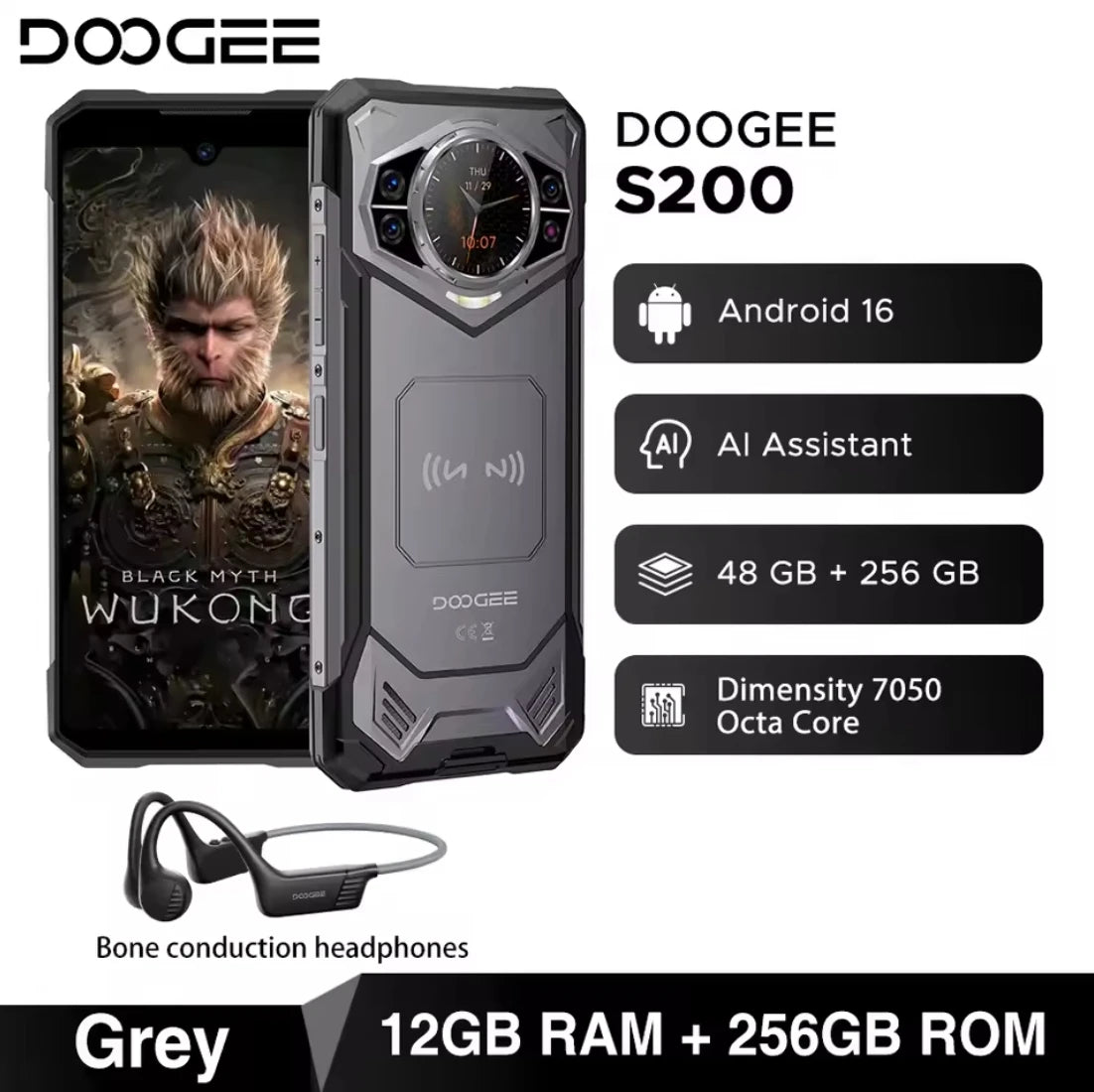 DOOGEE S200 Robustes 5G - 10100 mAh, 33W, 6,7 Zoll Display