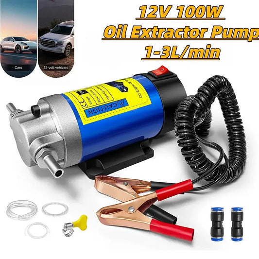 12 V 100 W Dieselkraftstoff-Transferpumpe, Ölextraktor-Vakuum-Siphonpumpe mit Schlauch für Auto, LKW, Motorrad, Boot, Wohnmobil