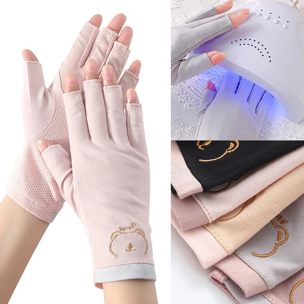 MingLee Cotton UV Schutzhandschuh - 1 Paar Fingerlos