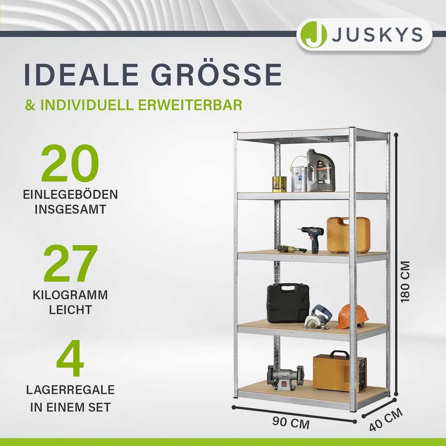 NBVCX Lagerregal Basic Schwerlast - Tragfähigkeit 3500 kg 180x90x40 cm by Golden Bridge Store