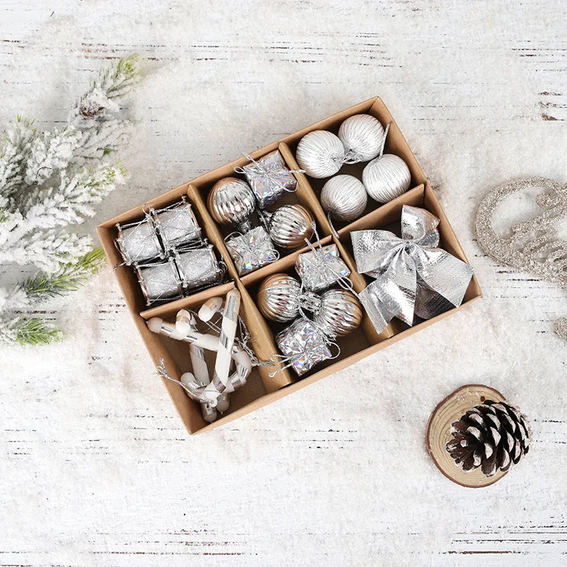 Choice Kugelset Rot-Gold Glitzer - 24 Stück, Ø2 cm