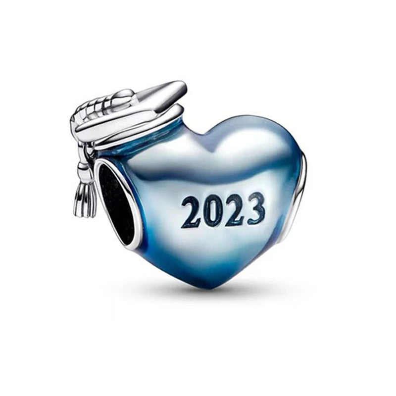 Neue 925 Silber Lernhilfe Schultasche Uhranhänger Charms Beads Fit Original Pandora Armband DIY Schmuck Für Frauen 2024