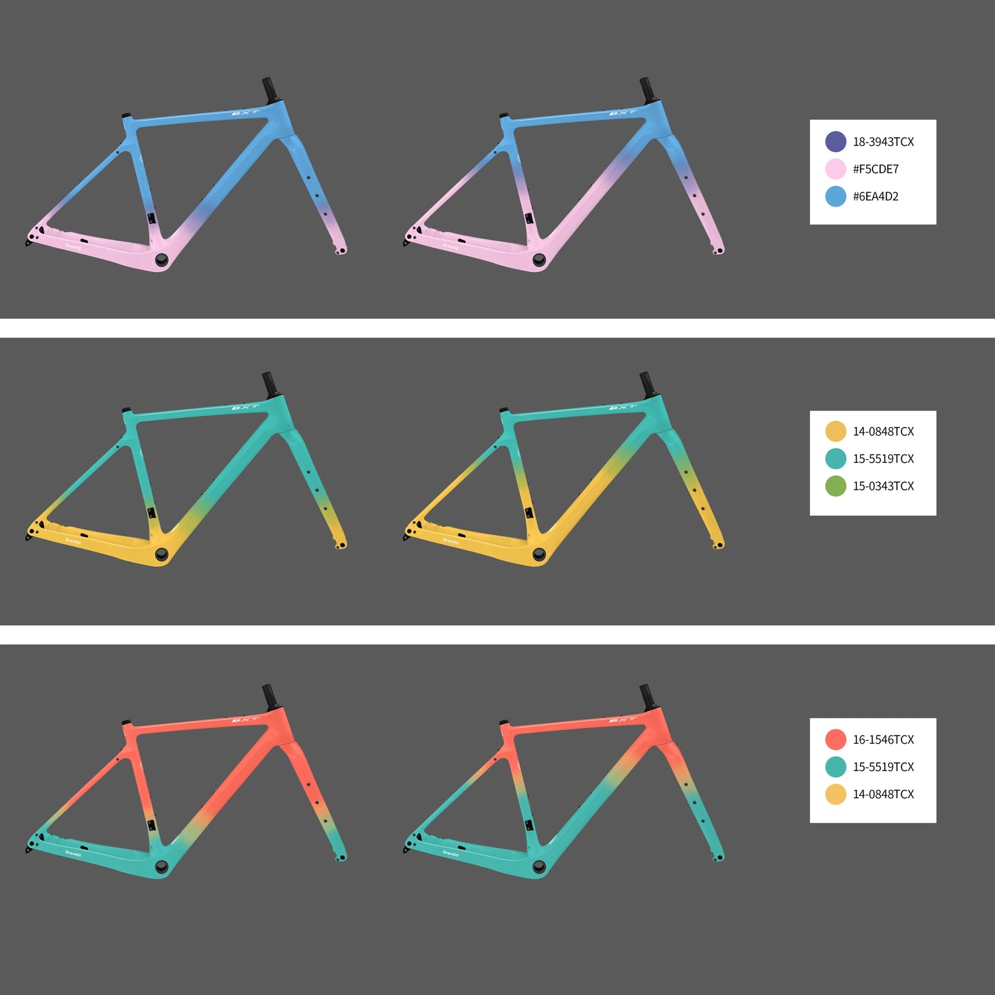 BXT Carbon Gravel Bike Frame Fully Hidden Cable Carbon Frame Fork Thru Axle Gravel Disc Brake Carbon MTB Road Bicycle Frame 27.5