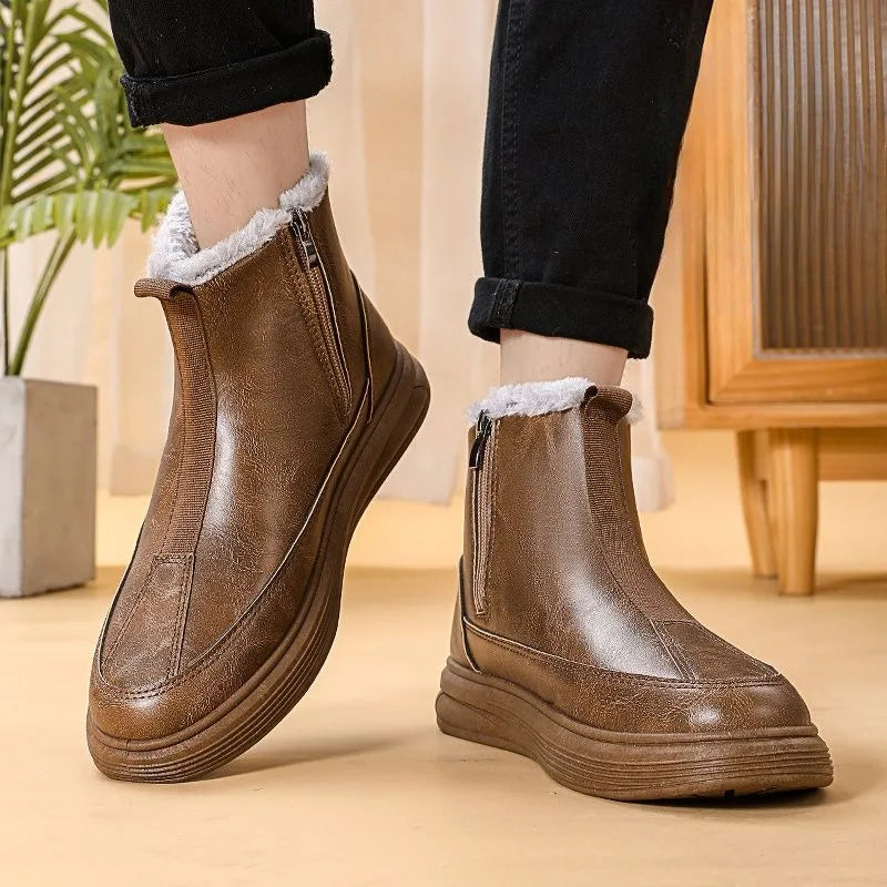 Ghete de zăpadă impermeabile Shangkaka - Ghete până la gleznă cu fermoar, înălțimea tocului 1-3 centimetri