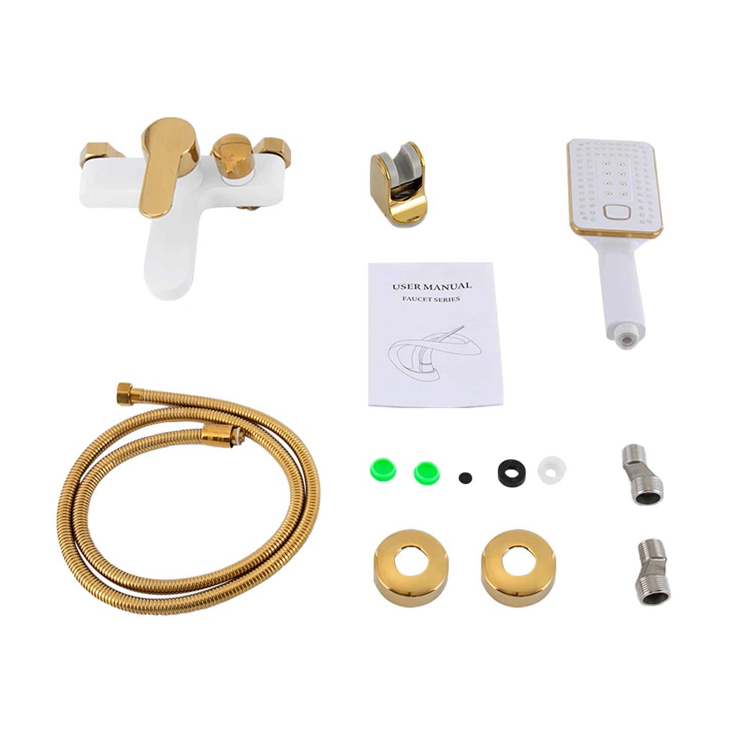 AquaGold Badewannen-Duscharmatur-Set G1/2, 1,5 m Schlauch, 2 Modi