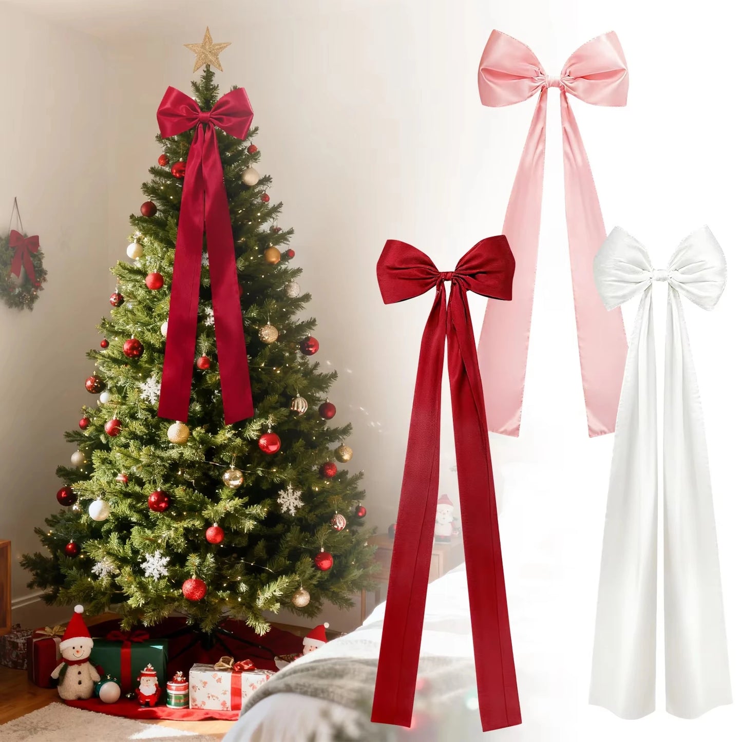 Christmas Bow Decoration Christmas Tree Bow Decoration Christmas Decoration Christmas Party Supplies Holiday Decorations