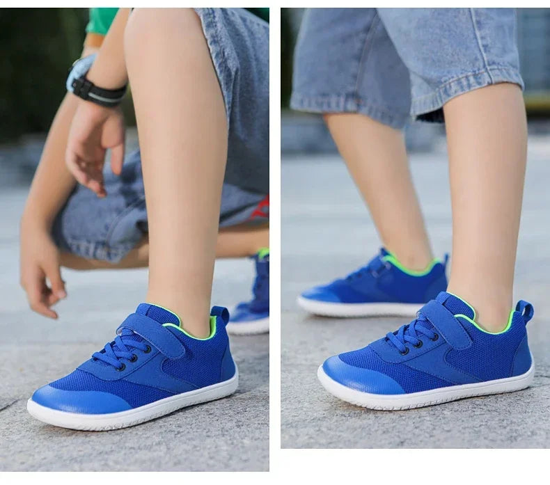 Kinder Weite Barfuß Schuhe - Minimalistische Jungen Mädchen Sneaker - Leichtgewicht Rutschfest Kinder Walking Schuhe Casual Skate Flats