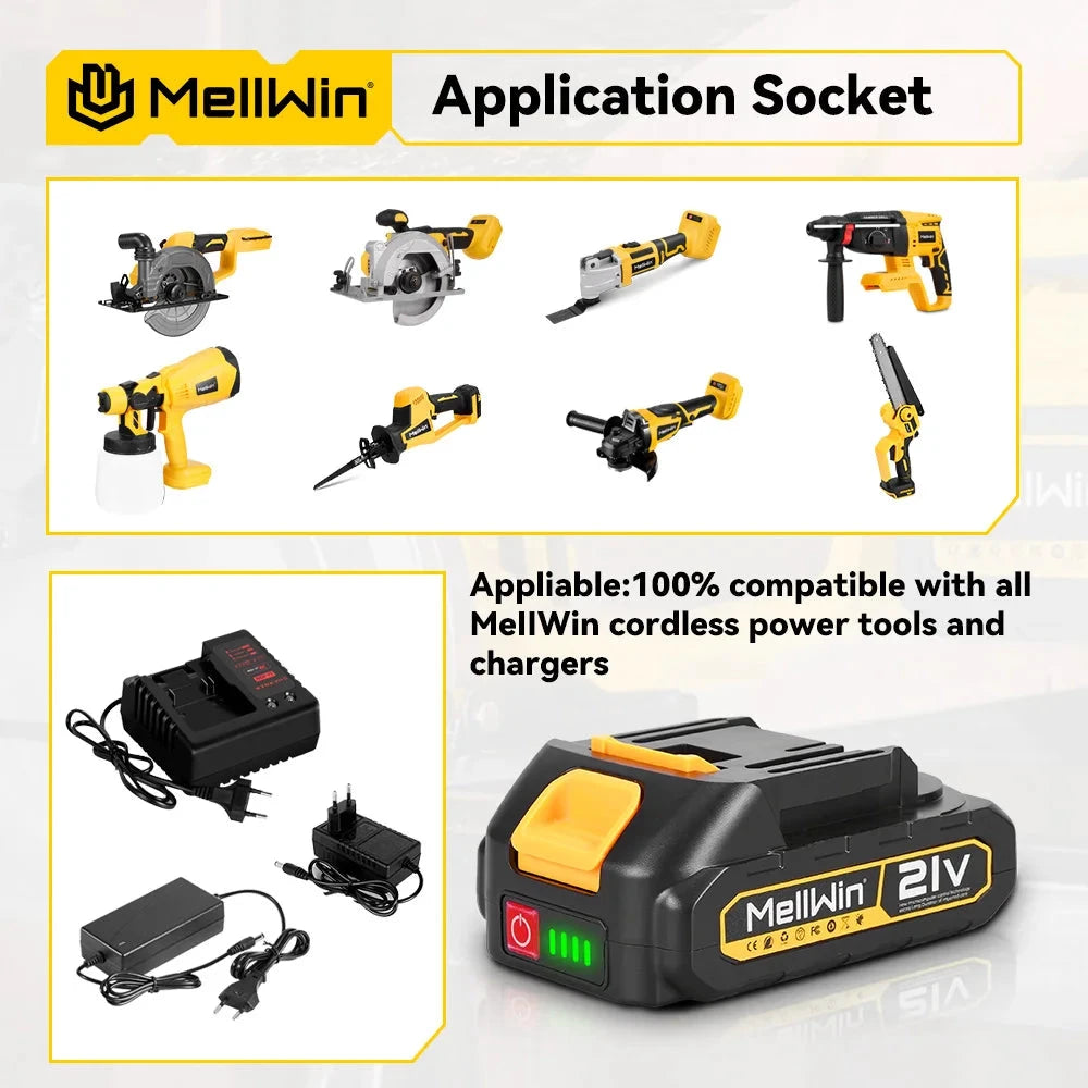 MELLWIN 25 3 Schlagbohrmaschine - 18V Akku 45 Nm 1,5-10 mm