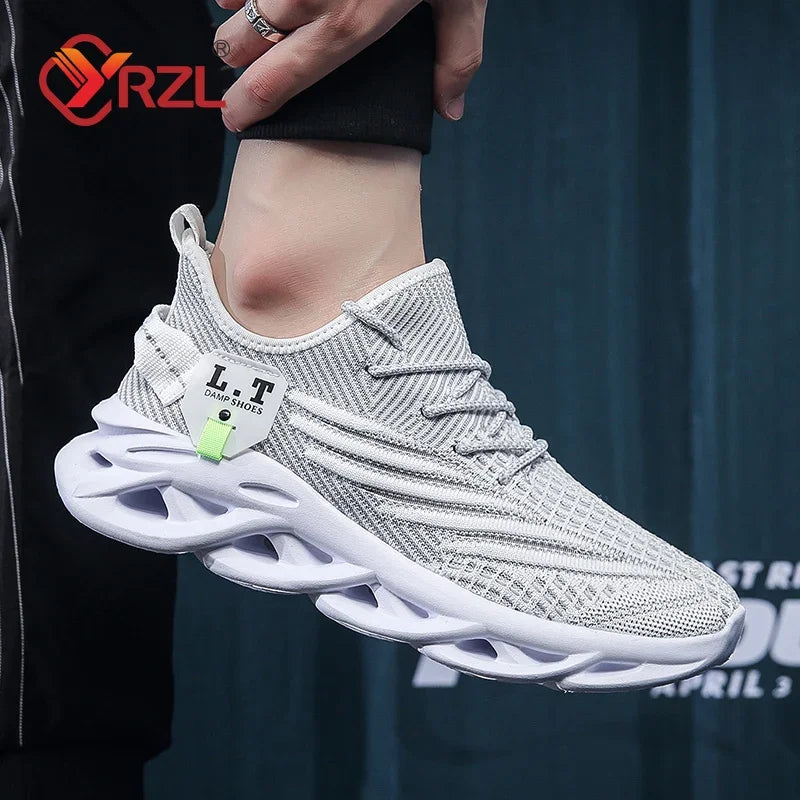 Herren-Sport-Sneaker 2025: YRZL Männer Sport Laufen Schwarz Jogging Schuhe Lässige Sneaker Outdoor Atmungsaktiv Mesh Frauen Leicht Stoßdämpfung Schwarz Tennis Kollektion