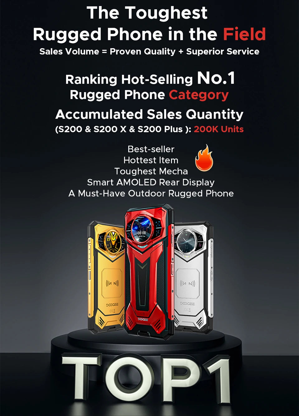 DOOGEE S200 Plus AI Outdoor-Smartphone - 11000mAh Akku 66W 6,72 Zoll