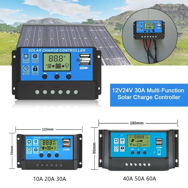 300W/600W Solarpanel-Kit Komplett 12V Polycrystallin USB-Strom Portable Outdoor Aufladbar Solarzelle Solargenerator