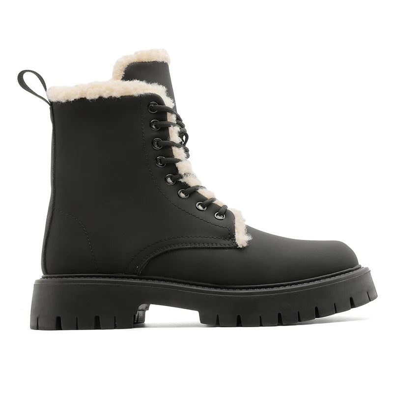 CN Fujian Warme Bequeme Schnürstiefel Leder Veloursleder - Absatz 3-5 cm Innen PU Kurzplüsch