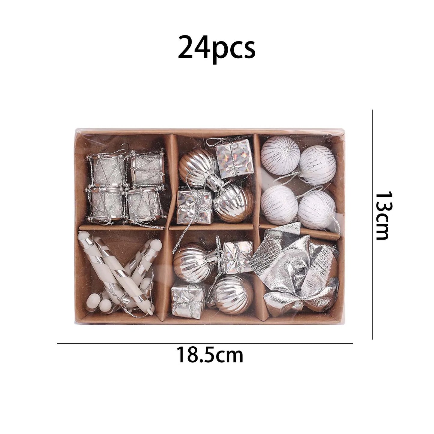 Choice Kugelset Rot-Gold Glitzer - 24 Stück, Ø2 cm