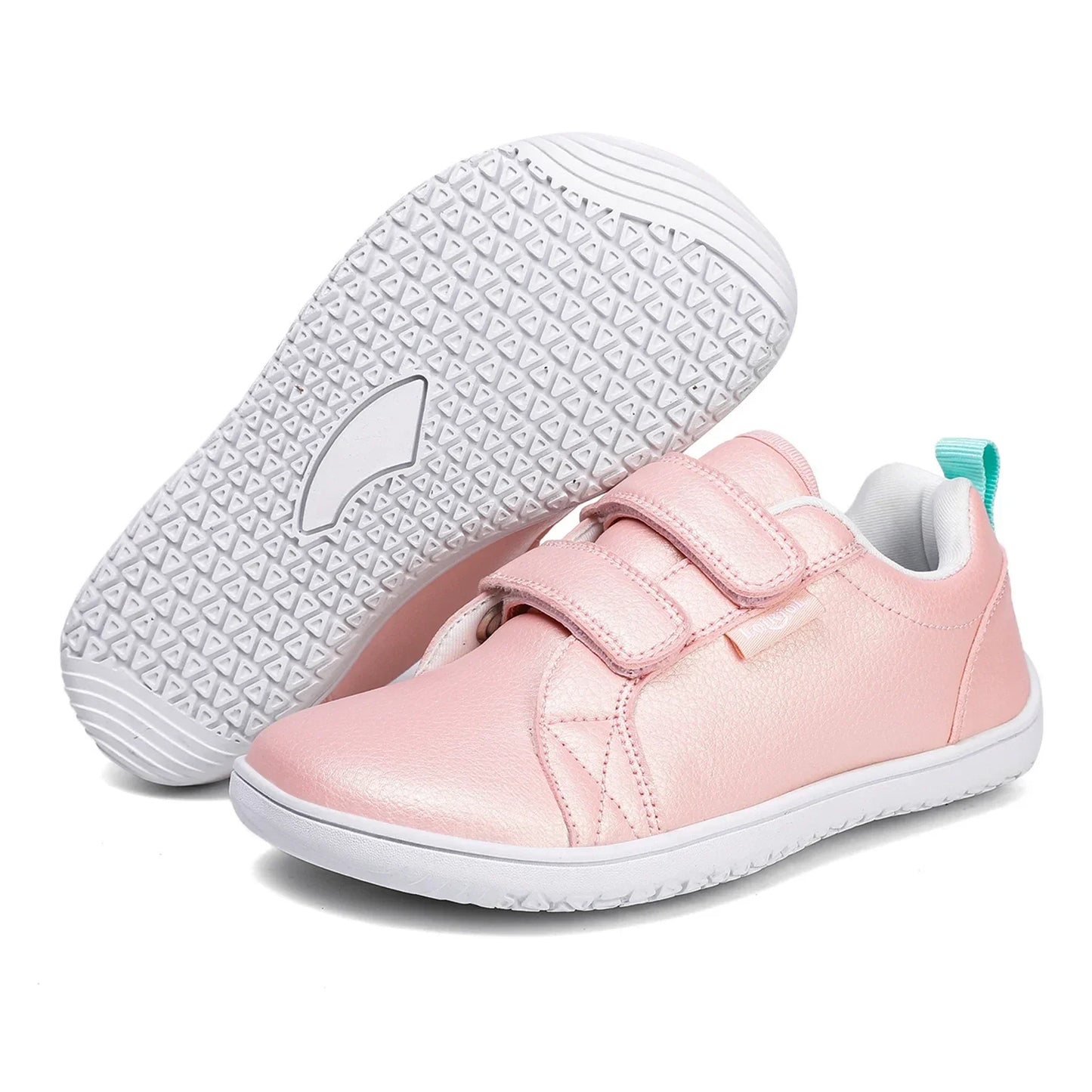 Jungen Mädchen Barfuß Schuhe - Kinder Weite Zehen Minimalistische Mode Sneaker - Leichtgewicht Klettverschluss Kunstleder Walking Flats