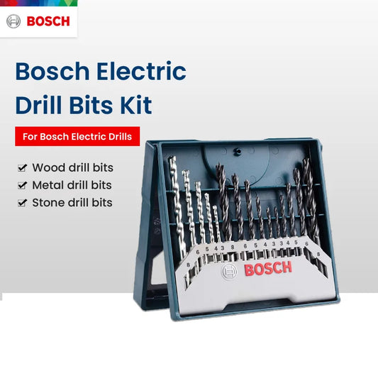 Bosch 15 Pcs Electric Drill Bits Mixed Kit 3/4/5/6/8Mm High-Speed Steel Drill Set for Wood/metal/stone Drilling Hole