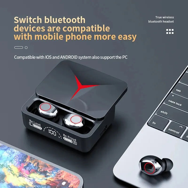 Gaming Kopfhörer 2025 - Original TWS M90 Bluetooth 5.3 Sport Earbuds