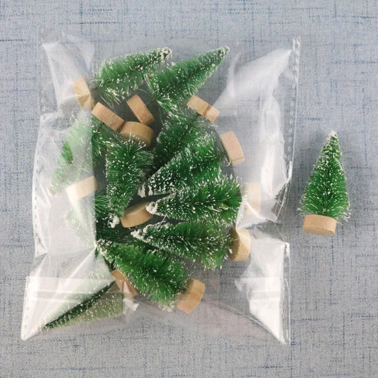 12Pcs Miniatur Weihnachtsbaum Resin Dekor - Größe Klein Stück 12