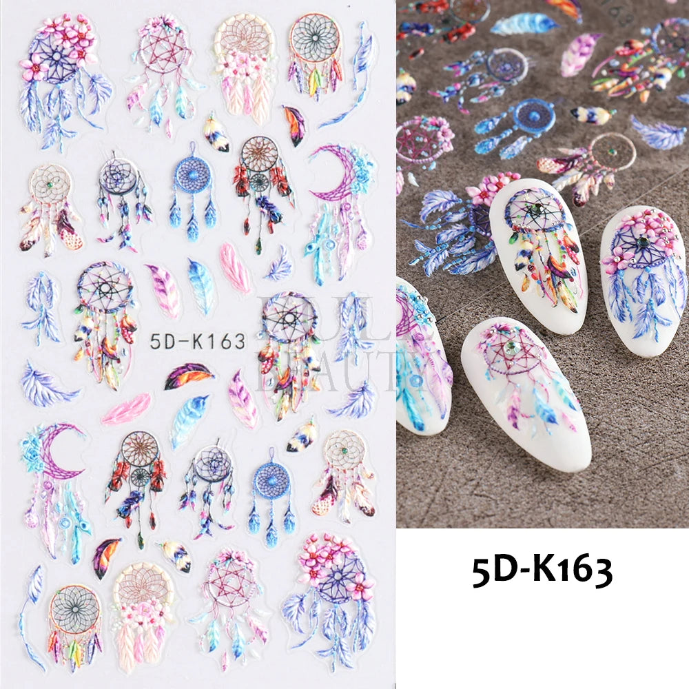 GL5D-K256 5D Sonnenblumen Nagelsticker - Herbstdesign Prägung