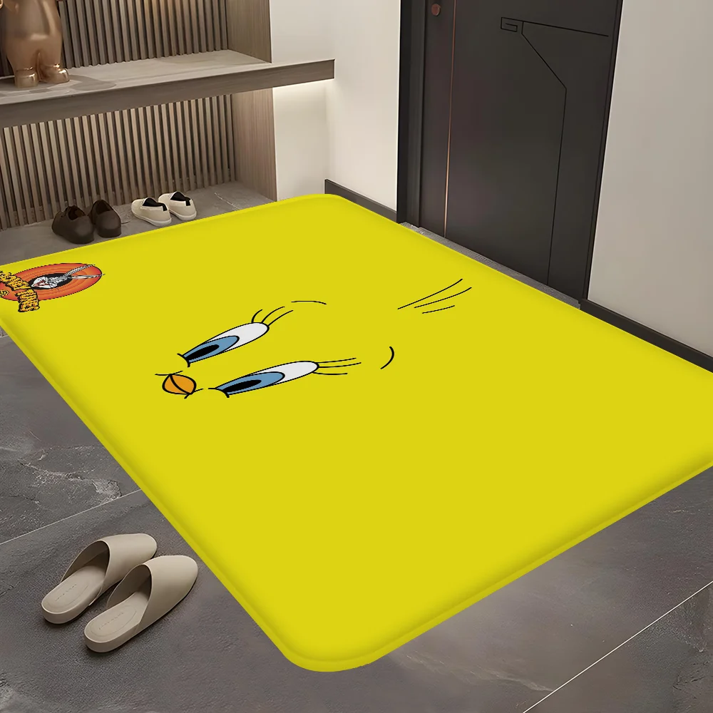 Yellow Cartoon T-Tweetys Bird Room Mats Cheaper Anti-slip Modern Living Room Balcony Printed Welcome Rug