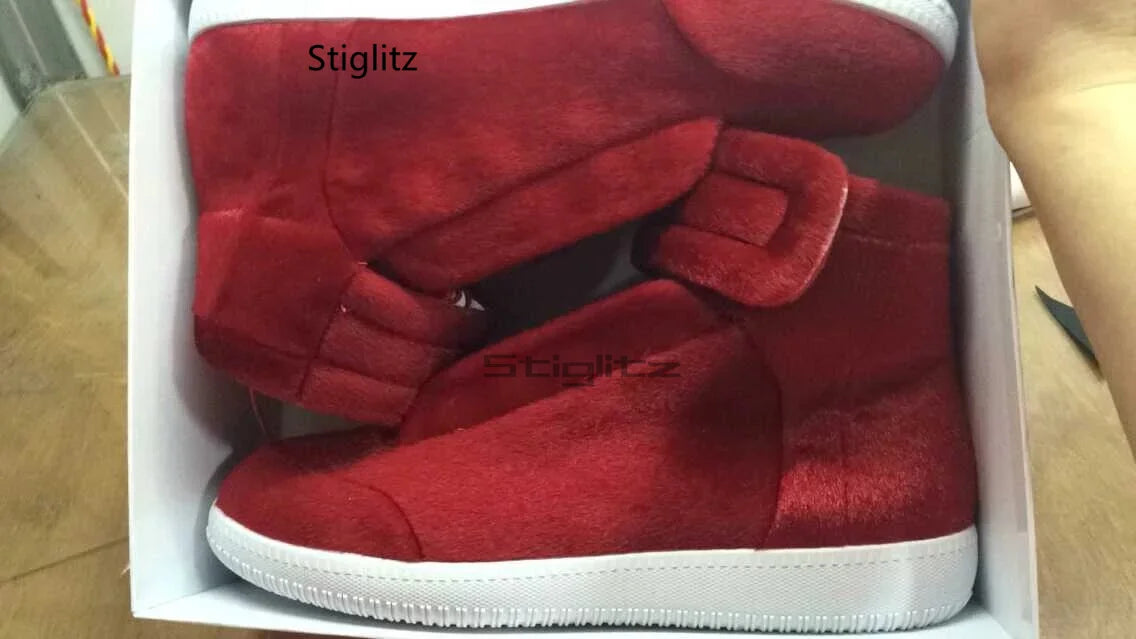 Herren High Top Leder Sneaker - Größe 40-46, Klettverschluss