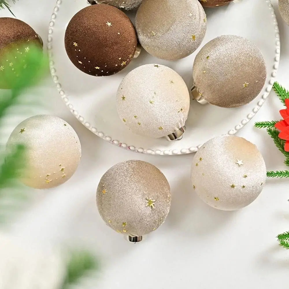 VelvetCraft Flockierte Kugeln - 15 Stück Bruchsicher Ø3 cm